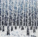 Birch Branches on Blue - Alison Cowan