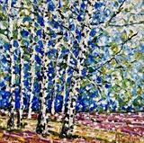 Birch on Blue - Alison Cowan