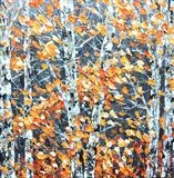 Birch with Amber Leaves - Alison Cowan