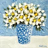 Daisies on Blue - Alison Cowan