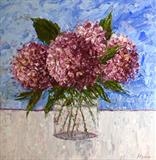 Hydrangeas on Blue - Alison Cowan