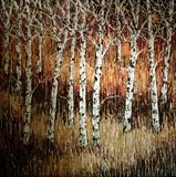 Moonlight Birch Trees - Alison Cowan