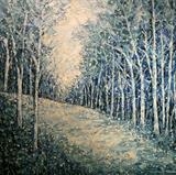 Silver Trees on Blue - Alison Cowan