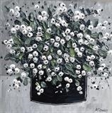 Snowberries in Black Pot - Alison Cowan