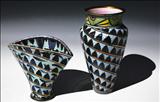 Predator Vases with gold lustre - Jason Shackleton